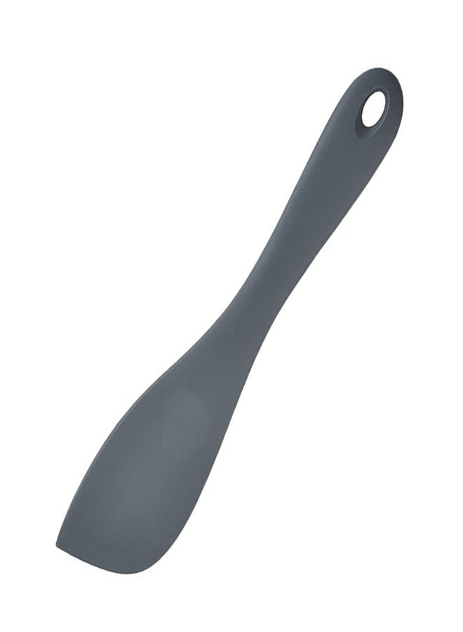 WE-CEF Flex-Core All-Silicone Long-Handled Jar Scraper Spatula, Angled Turner Head Kitchen Tool with Flat Back & Curved Front for Scooping & Scraping(Grey) - Image 1